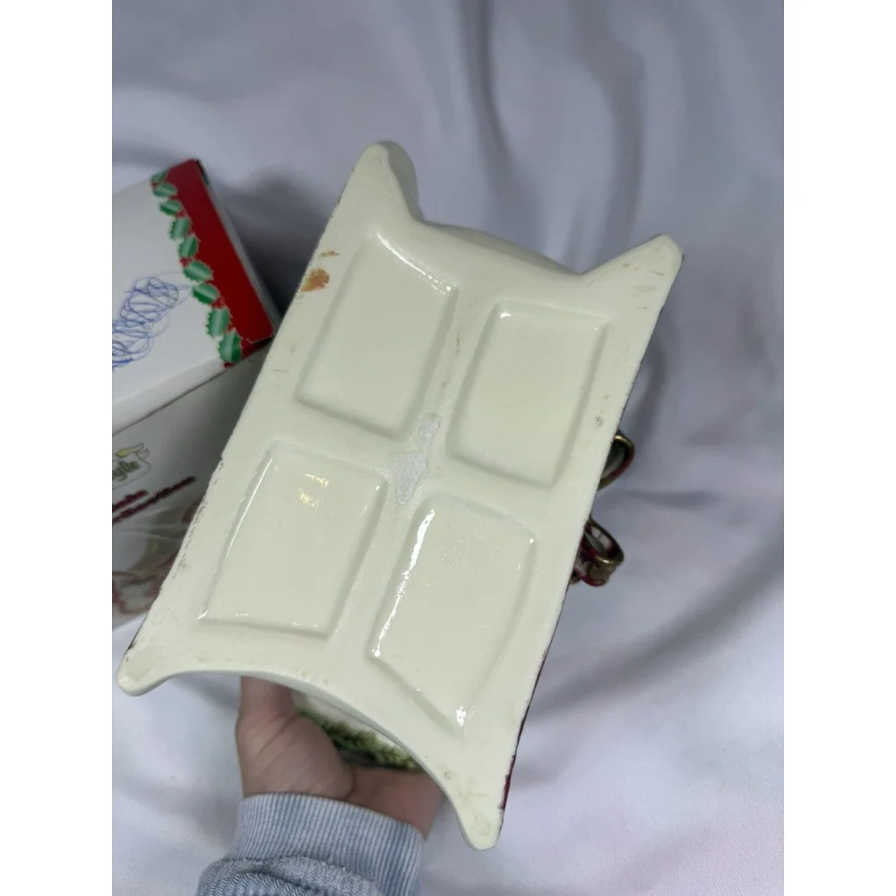 Holiday Style Porcelain Ribbon Collection Sleigh With Poinsettia EUC - Picture 8 of 11